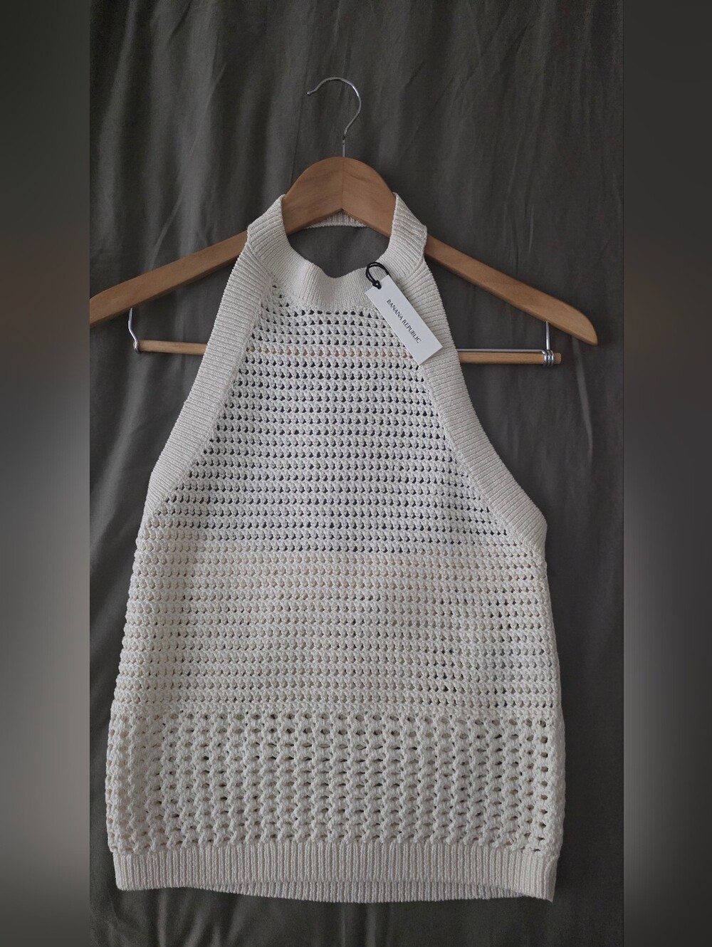 Cream Crochet Halter Top